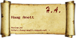 Haag Anett névjegykártya